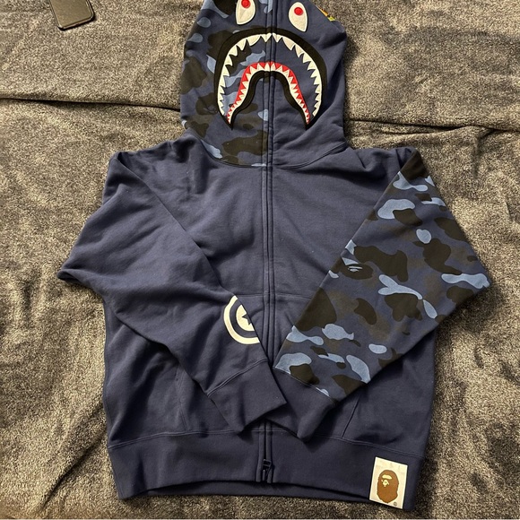BAPE Color Camo Giant shark Loose Fit Full Zip Hoodie Mens. - Picture 5 of 10